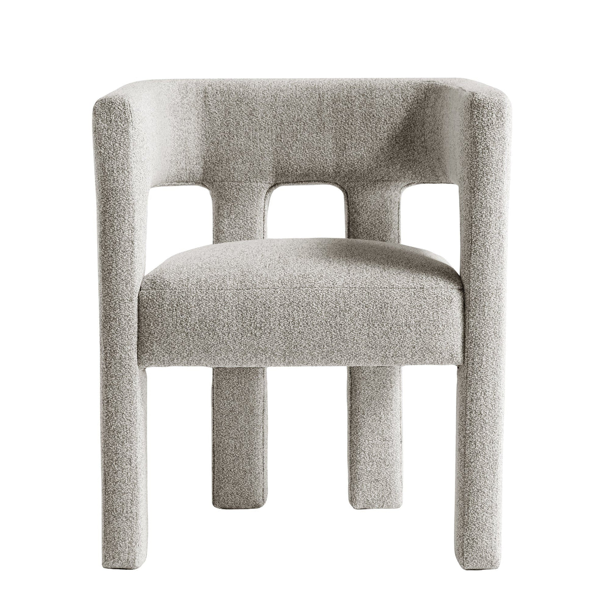 THE FURNITURE CO. Accent Chair Sculptural Gray Linen Accent Chair