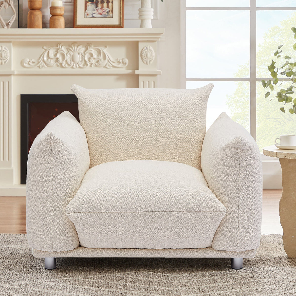 THE FURNITURE CO. Accent Chair Sherpa Beige Accent Chair For Stylish Living Spaces