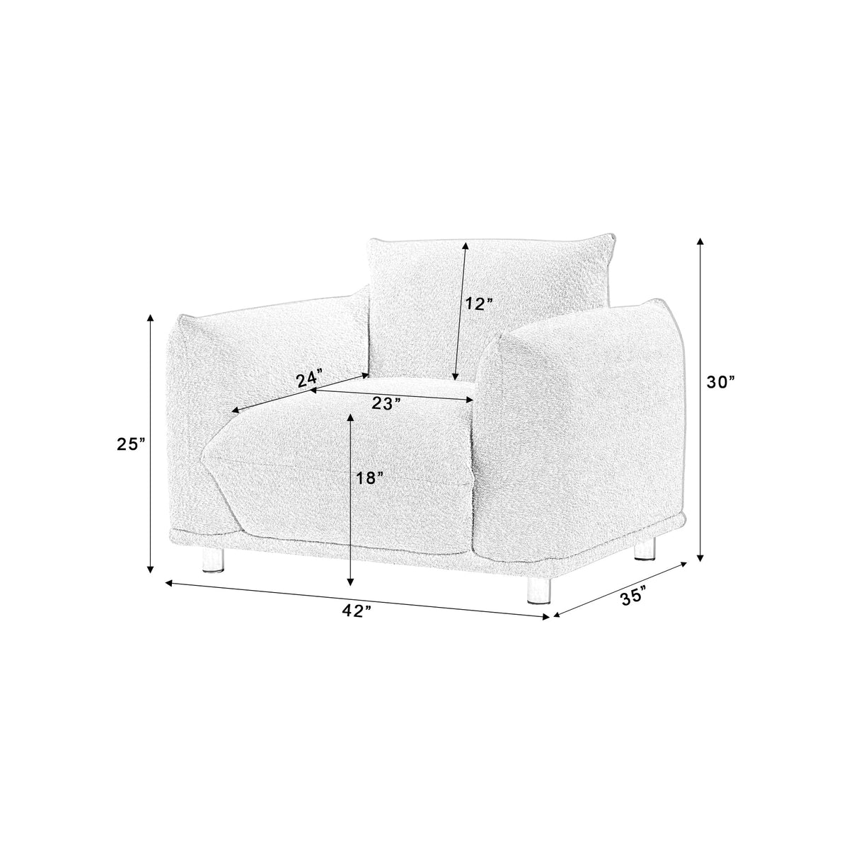 THE FURNITURE CO. Accent Chair Sherpa Beige Accent Chair For Stylish Living Spaces