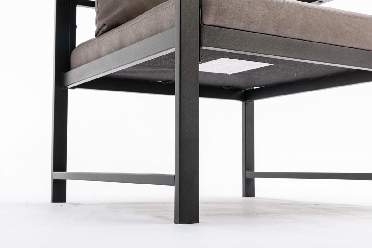 THE FURNITURE CO. Accent Chair Sleek Faux Leather Accent Chair with Black Powder Coated Metal Frame