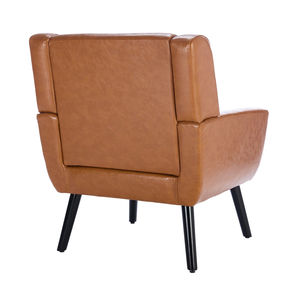 THE FURNITURE CO. Accent Chair Soft Light Brown Faux Leather Upholstered Accent Chair