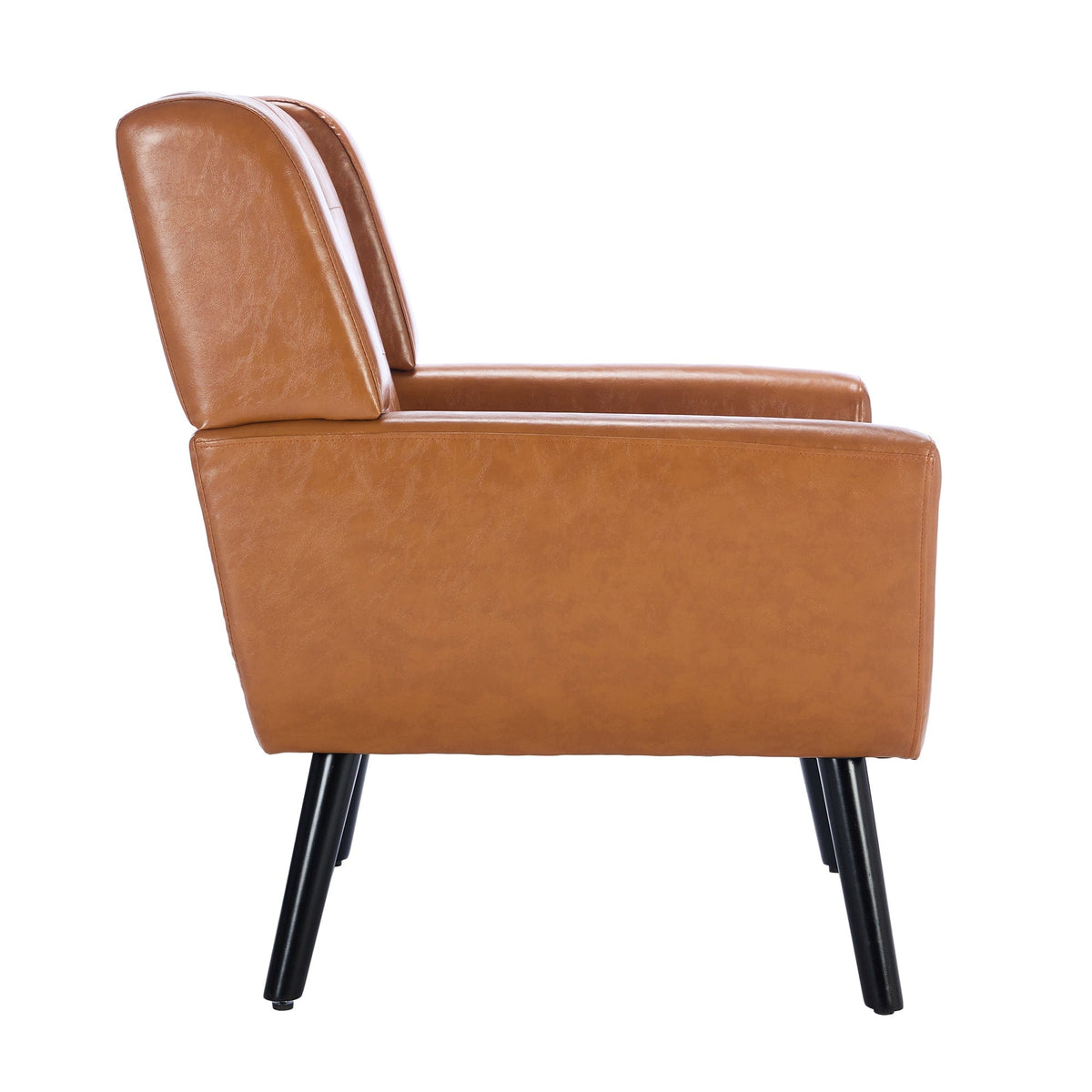 THE FURNITURE CO. Accent Chair Soft Light Brown Faux Leather Upholstered Accent Chair