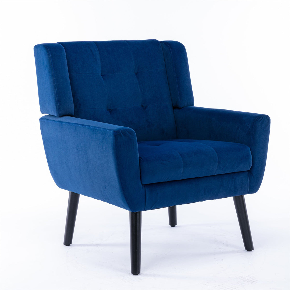 THE FURNITURE CO. Accent Chair Soft Modern Blue Velvet Upholstered Accent Chair