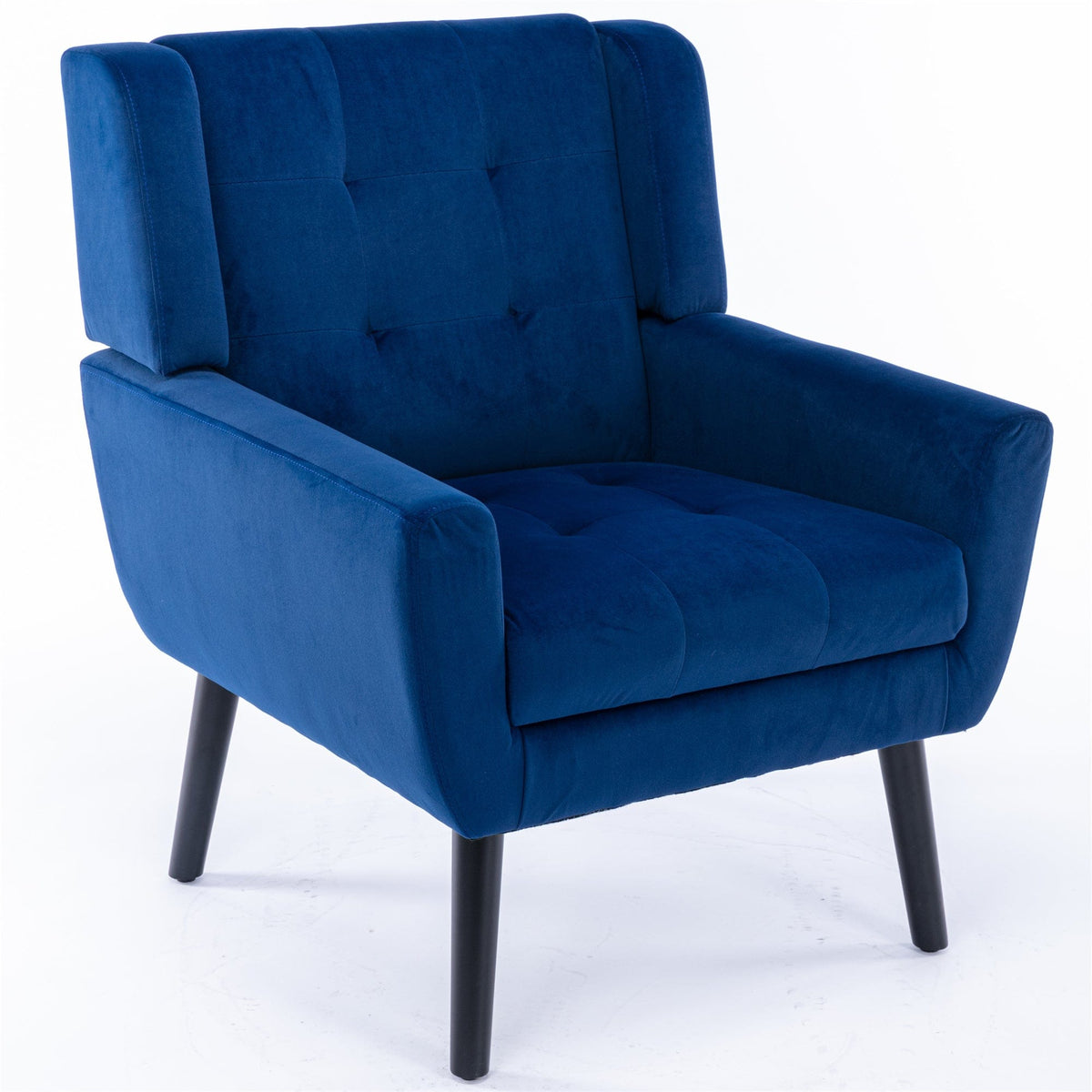 THE FURNITURE CO. Accent Chair Soft Modern Blue Velvet Upholstered Accent Chair