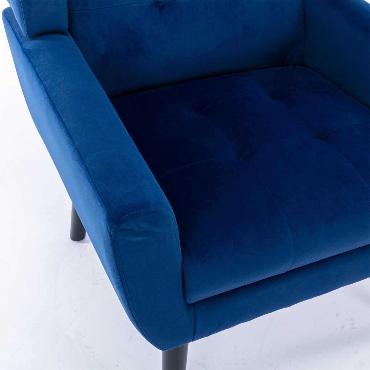 THE FURNITURE CO. Accent Chair Soft Modern Blue Velvet Upholstered Accent Chair
