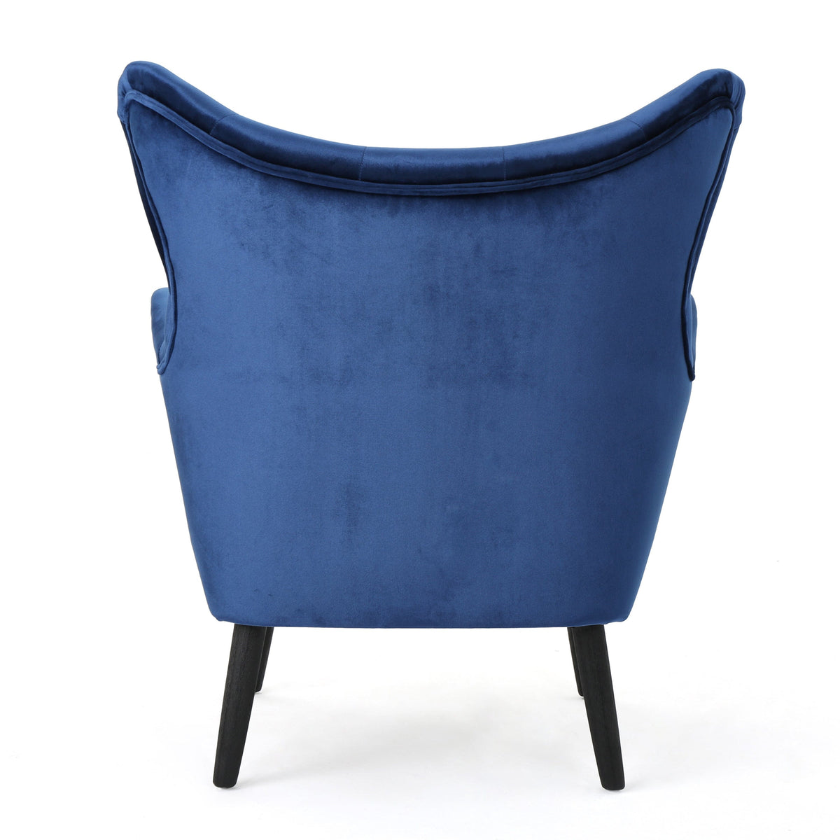 THE FURNITURE CO. Accent Chair Stylish Arm Chair Upholstered In Navy Blue Velvet
