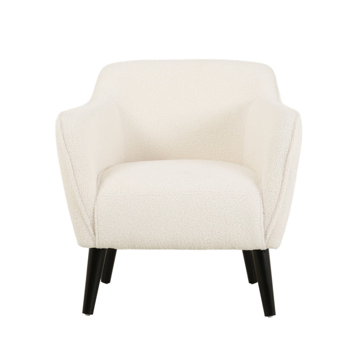 THE FURNITURE CO. Accent Chair Stylish Upholstered Armchair In Ivory Fabric