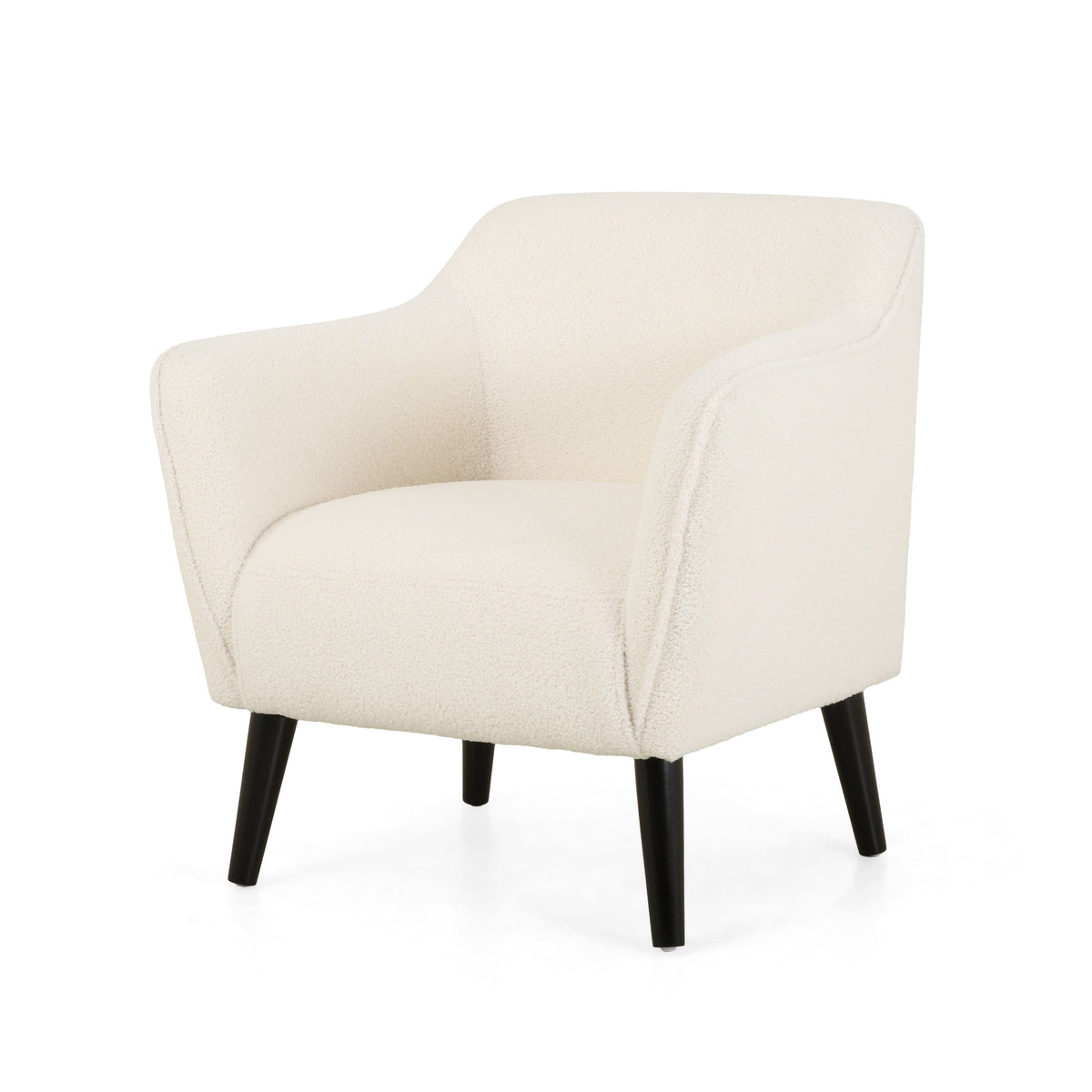 THE FURNITURE CO. Accent Chair Stylish Upholstered Armchair In Ivory Fabric
