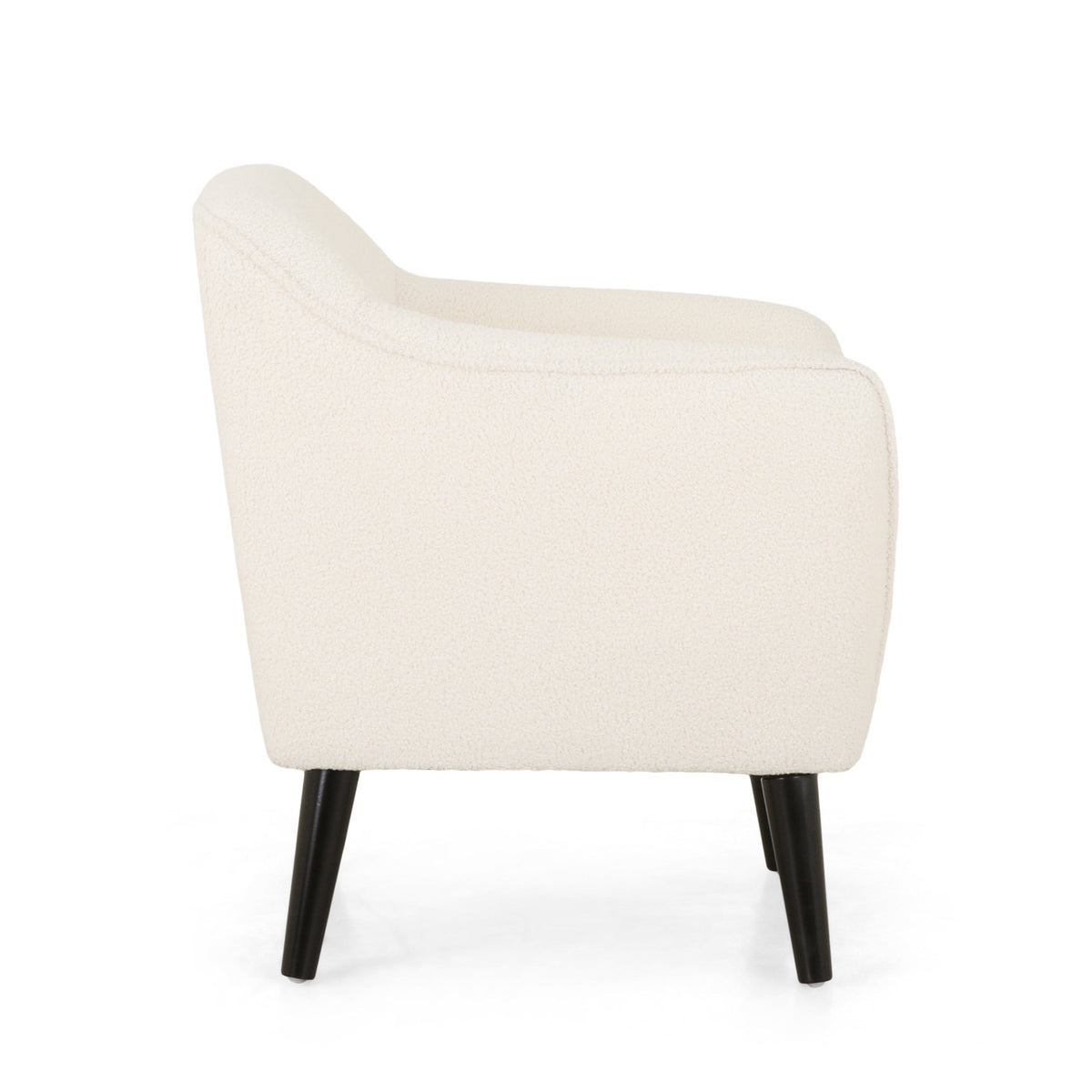THE FURNITURE CO. Accent Chair Stylish Upholstered Armchair In Ivory Fabric
