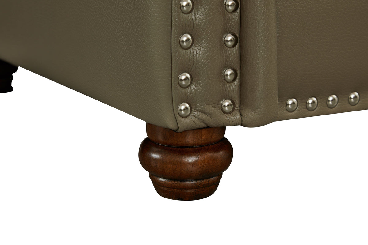 THE FURNITURE CO. Accent Chair Taupe Faux Leather Loveseat Chair