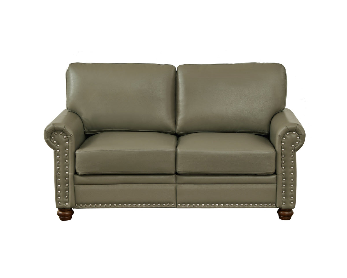 THE FURNITURE CO. Accent Chair Taupe Faux Leather Loveseat Chair
