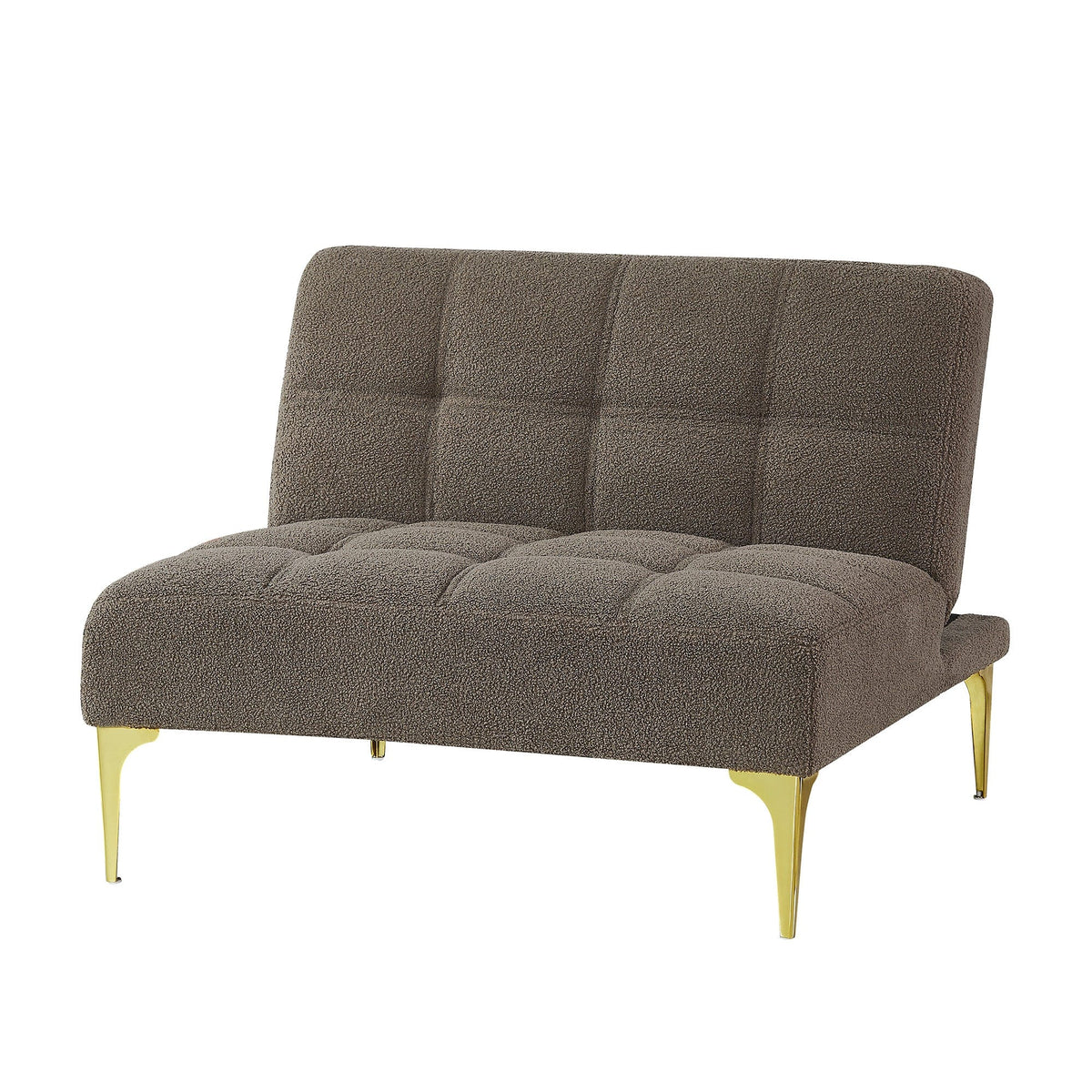 THE FURNITURE CO. Accent Chair Taupe Futon Chair with Gold Metal Legs