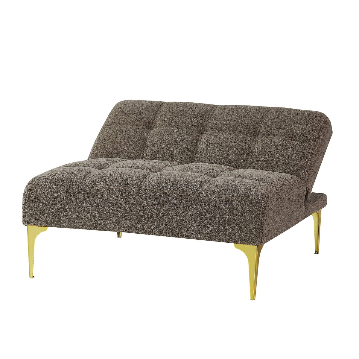THE FURNITURE CO. Accent Chair Taupe Futon Chair with Gold Metal Legs