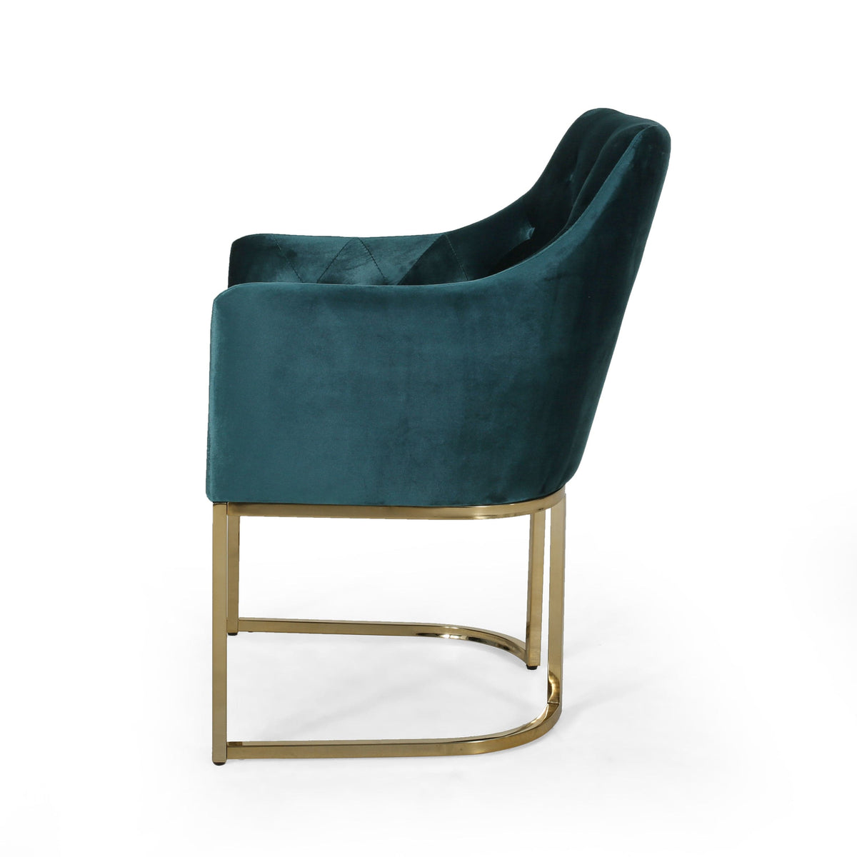 THE FURNITURE CO. Accent Chair Teal Altay Velvet Modern Glam Armchair
