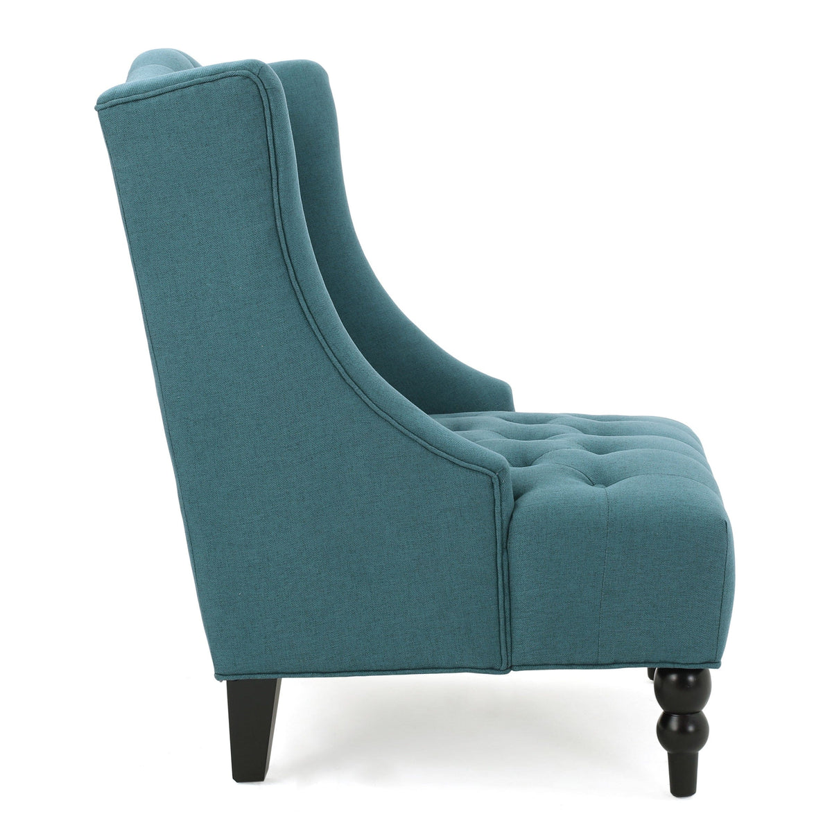 THE FURNITURE CO. Accent Chair Upholstered Wingback Accent Chair In Teal Fabric