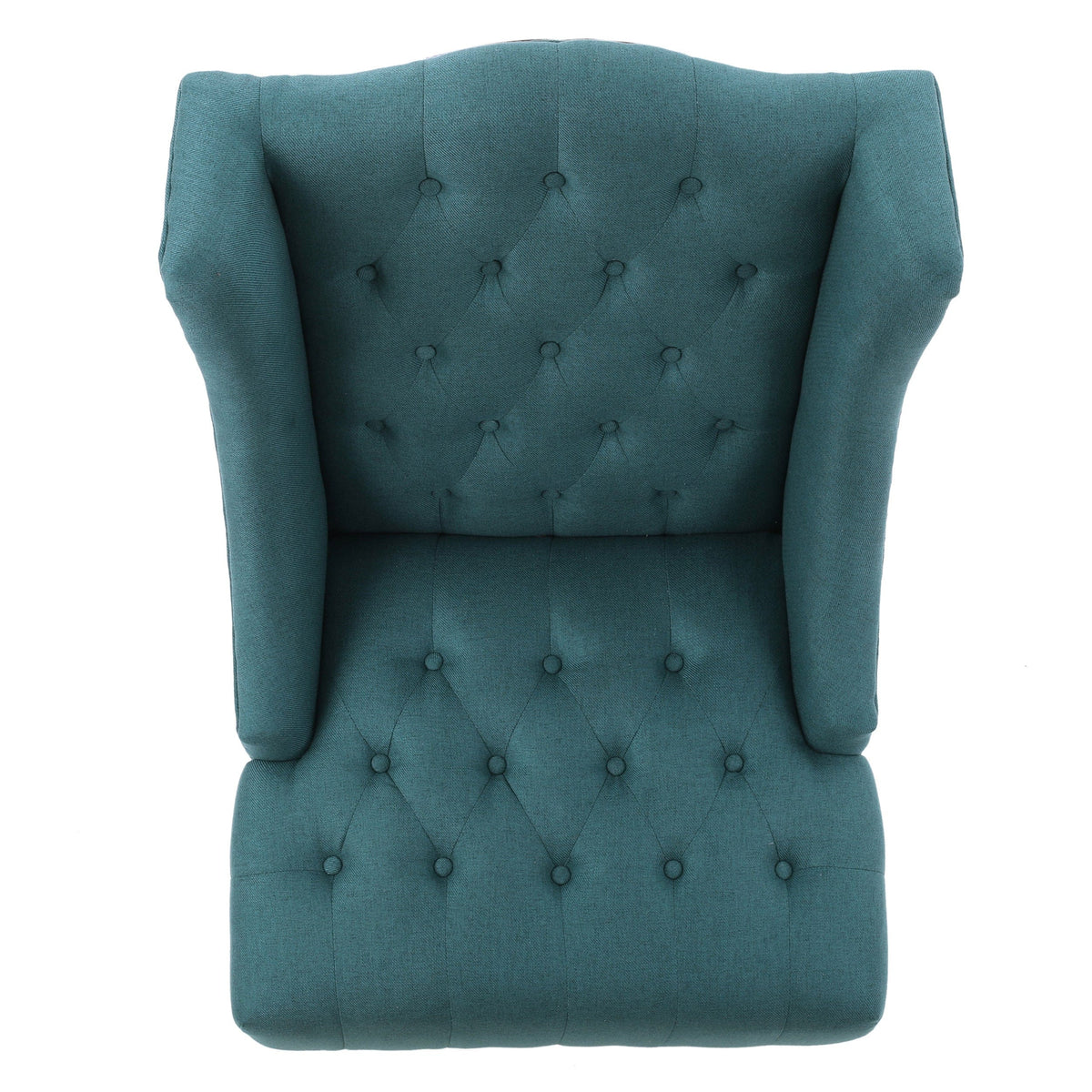THE FURNITURE CO. Accent Chair Upholstered Wingback Accent Chair In Teal Fabric