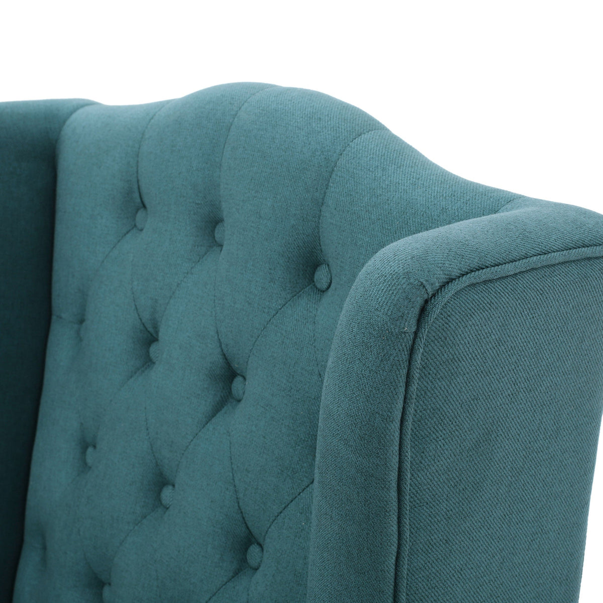 THE FURNITURE CO. Accent Chair Upholstered Wingback Accent Chair In Teal Fabric