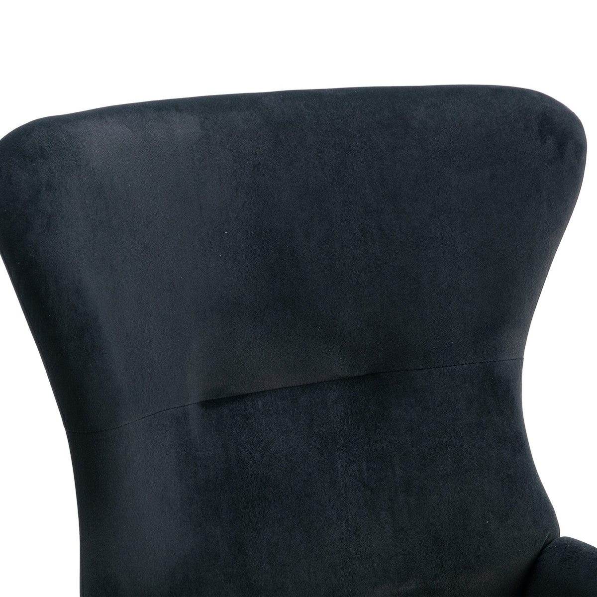 THE FURNITURE CO. Accent Chair Velvet Fabric Black Upholstered Rocking Chair With High Backrest