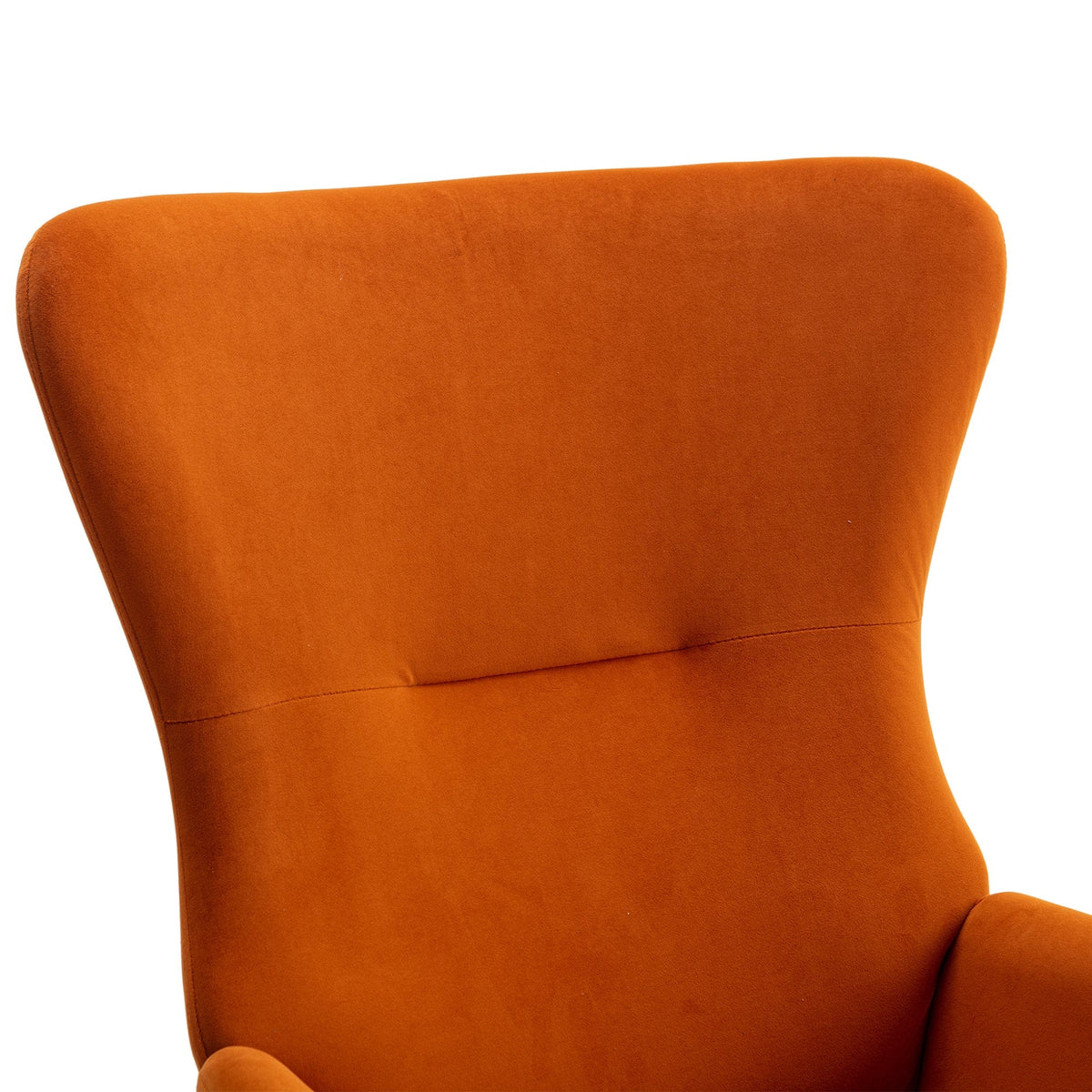 THE FURNITURE CO. Accent Chair Velvet Fabric Orange Upholstered Rocking Chair