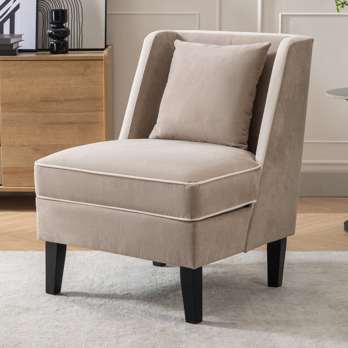 THE FURNITURE CO. Accent Chair Velvet Upholstered Traditional Style Accent Chair