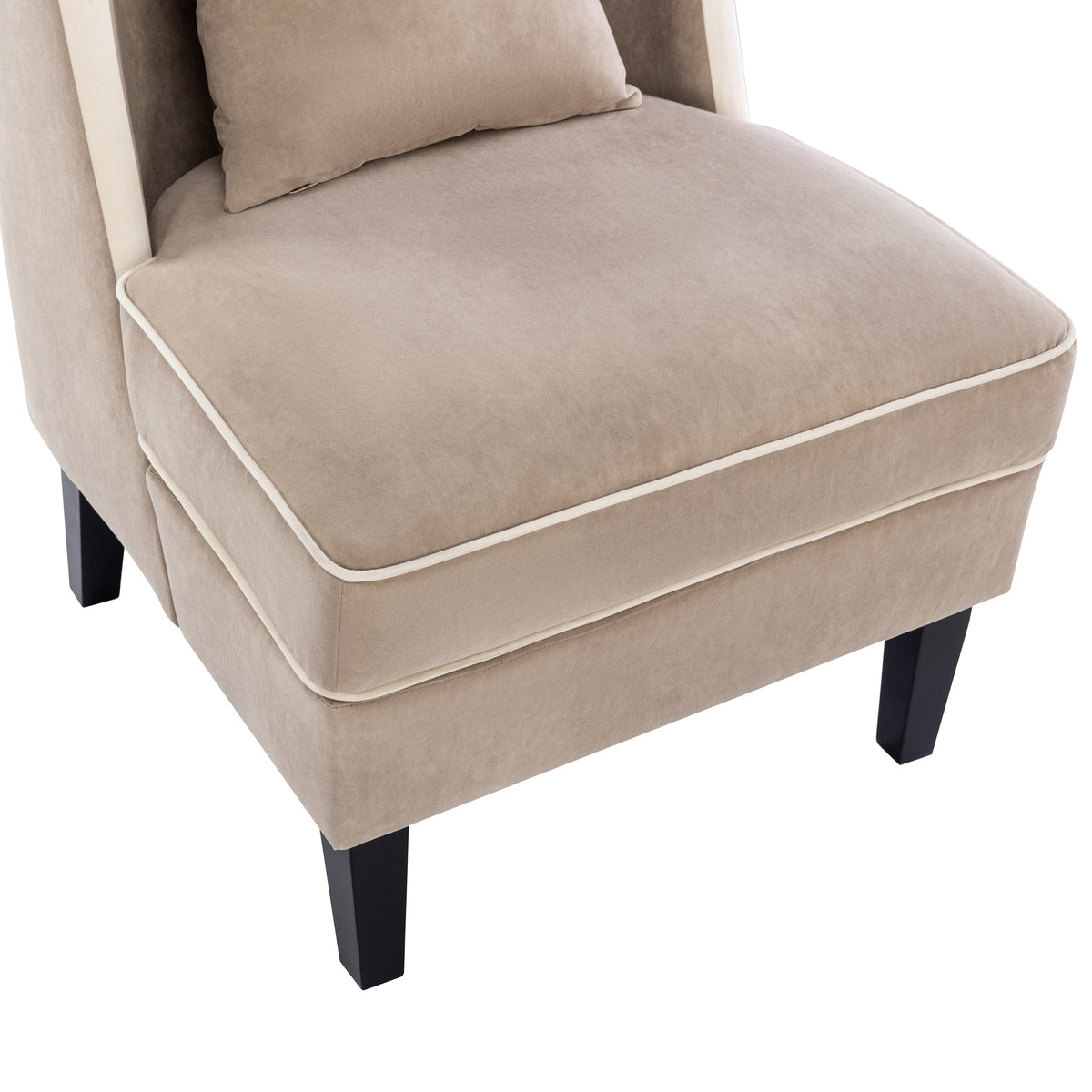 THE FURNITURE CO. Accent Chair Velvet Upholstered Traditional Style Accent Chair
