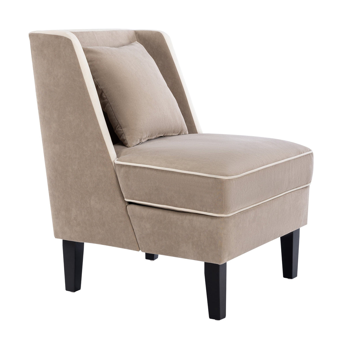 THE FURNITURE CO. Accent Chair Velvet Upholstered Traditional Style Accent Chair