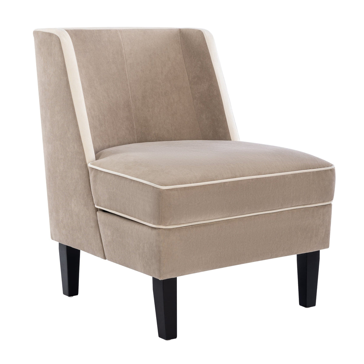 THE FURNITURE CO. Accent Chair Velvet Upholstered Traditional Style Accent Chair
