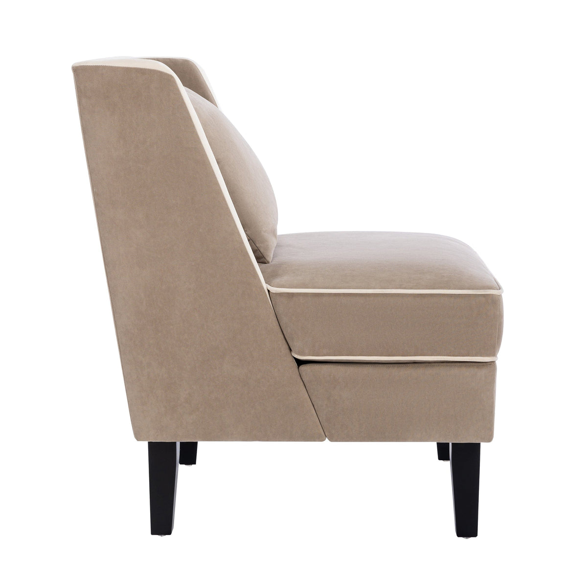 THE FURNITURE CO. Accent Chair Velvet Upholstered Traditional Style Accent Chair