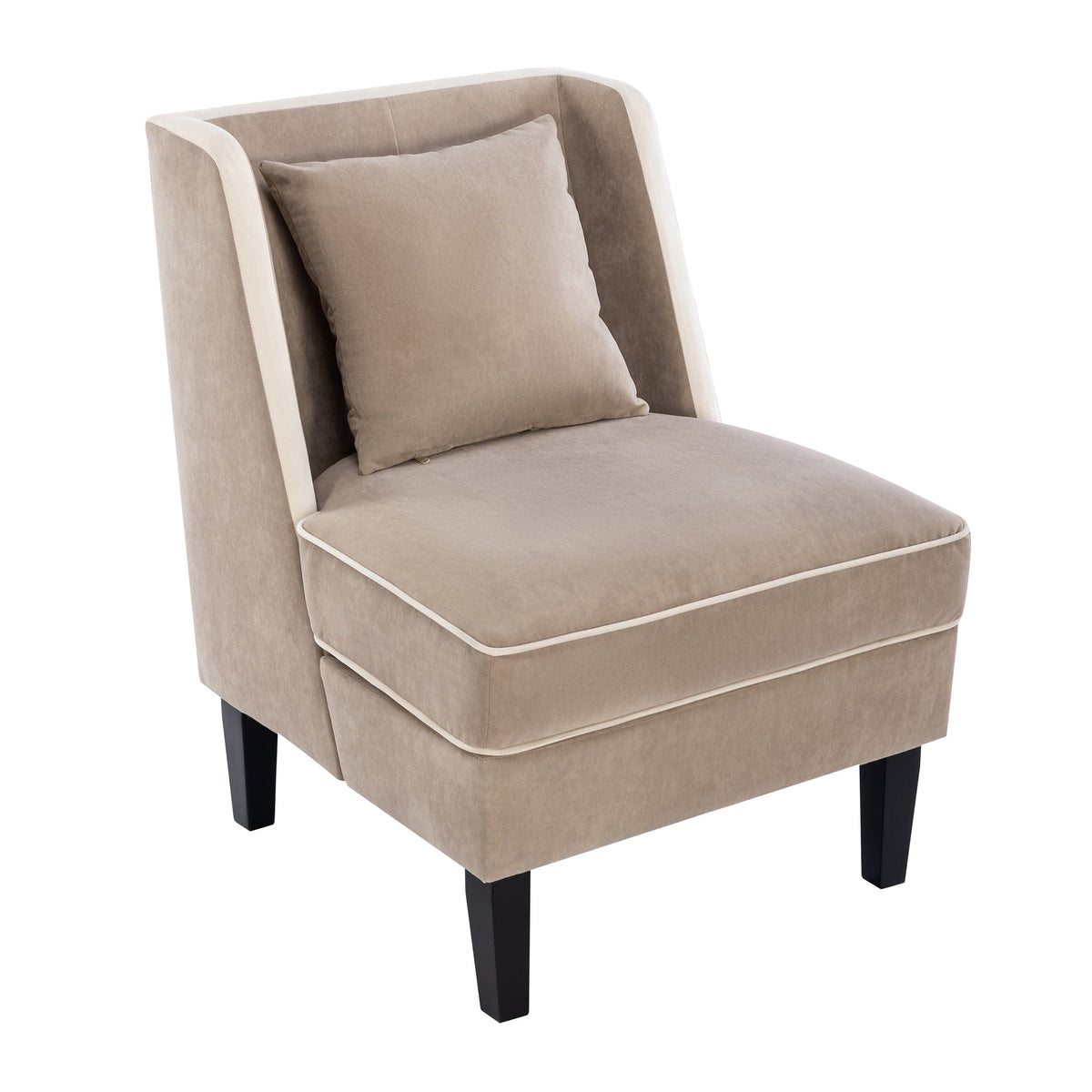 THE FURNITURE CO. Accent Chair Velvet Upholstered Traditional Style Accent Chair