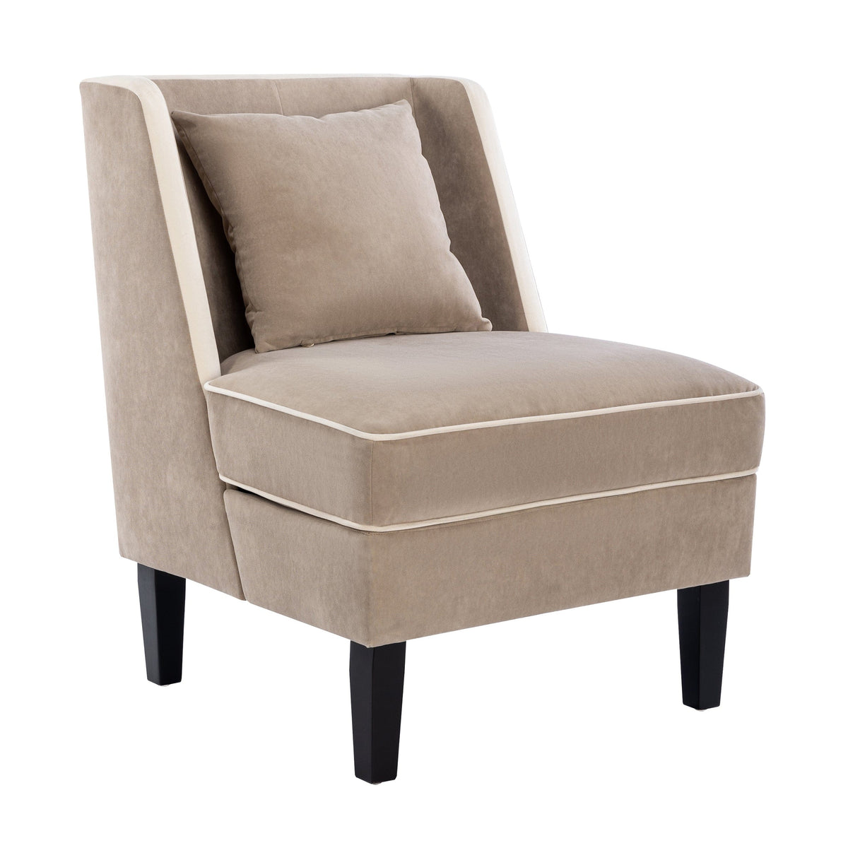 THE FURNITURE CO. Accent Chair Velvet Upholstered Traditional Style Accent Chair