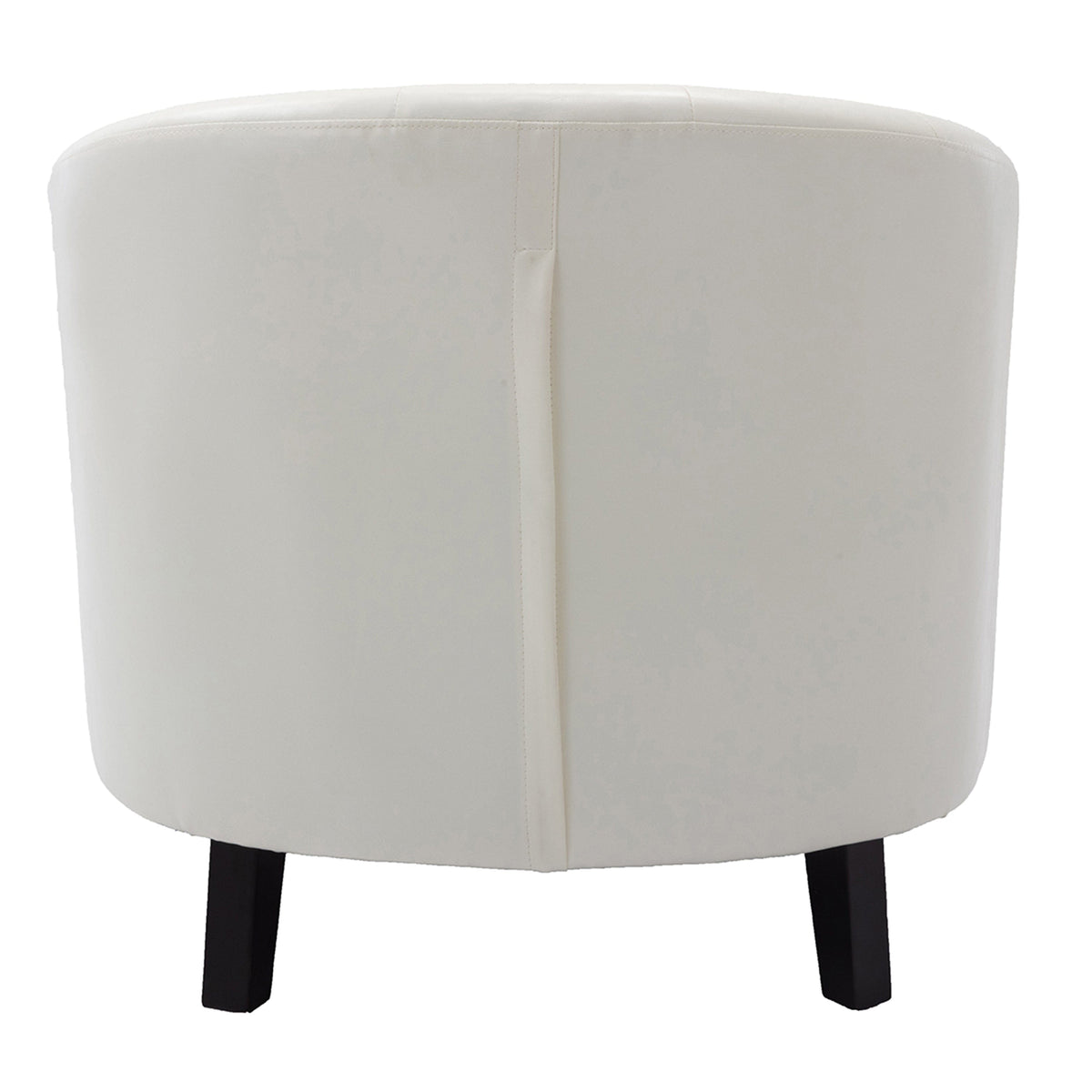 THE FURNITURE CO. Accent Chair White Chesterfield-Inspired PU Leather Tufted Barrel Chair
