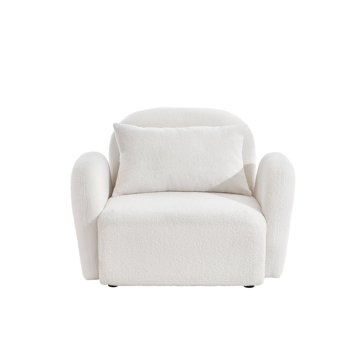 THE FURNITURE CO. Accent Chair White Teddy Upholstered Lazy Sofa Chair