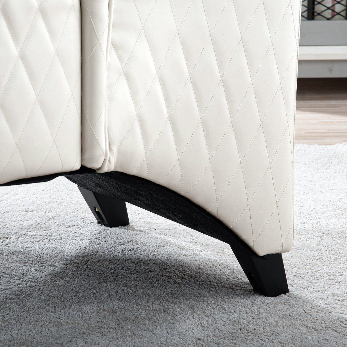 THE FURNITURE CO. Accent Chair Wide Faux Leather High-Back Accent Chair