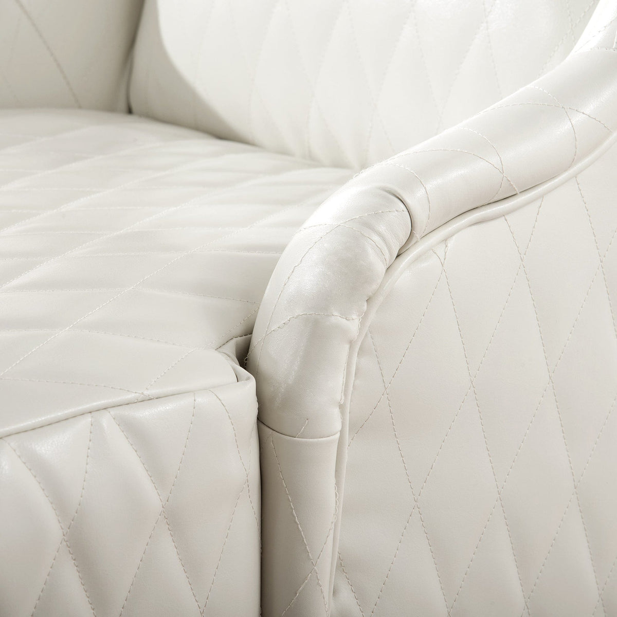 THE FURNITURE CO. Accent Chair Wide Faux Leather High-Back Accent Chair