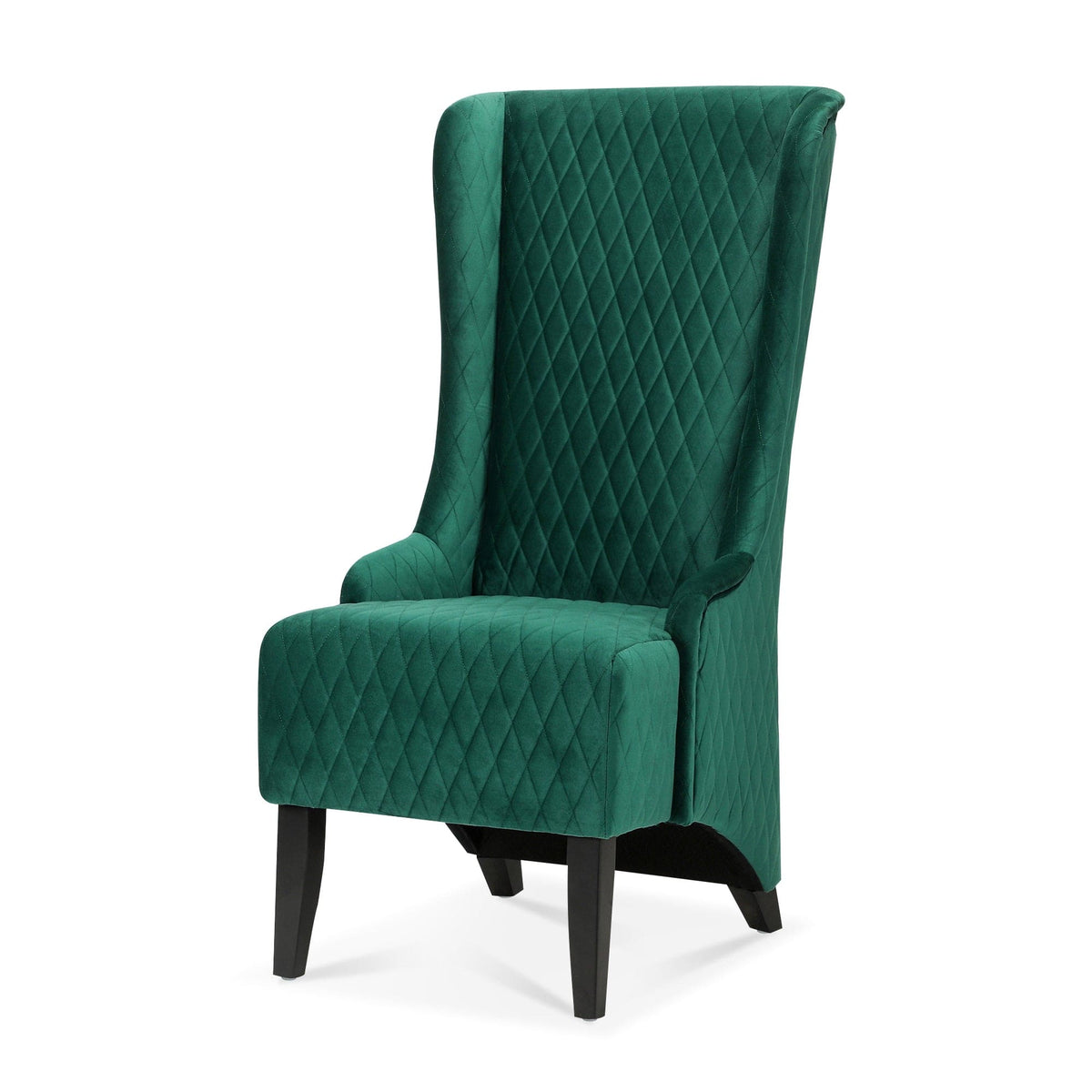 THE FURNITURE CO. Accent Chair Wide High-Back Velvet Accent Chair In Retro Green