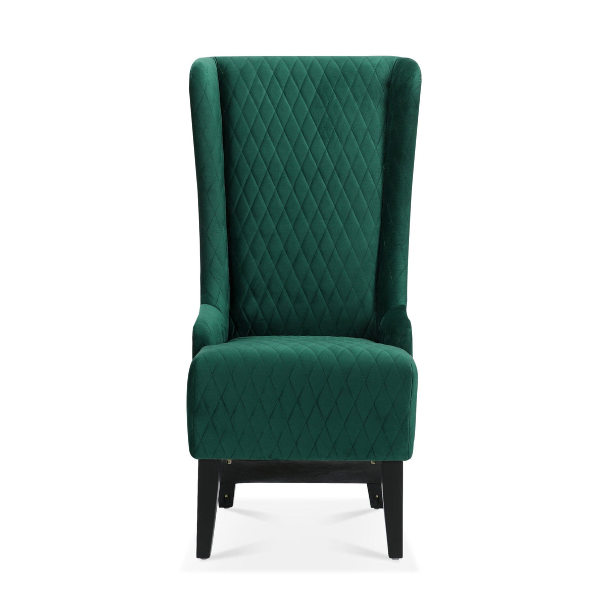 THE FURNITURE CO. Accent Chair Wide High-Back Velvet Accent Chair In Retro Green