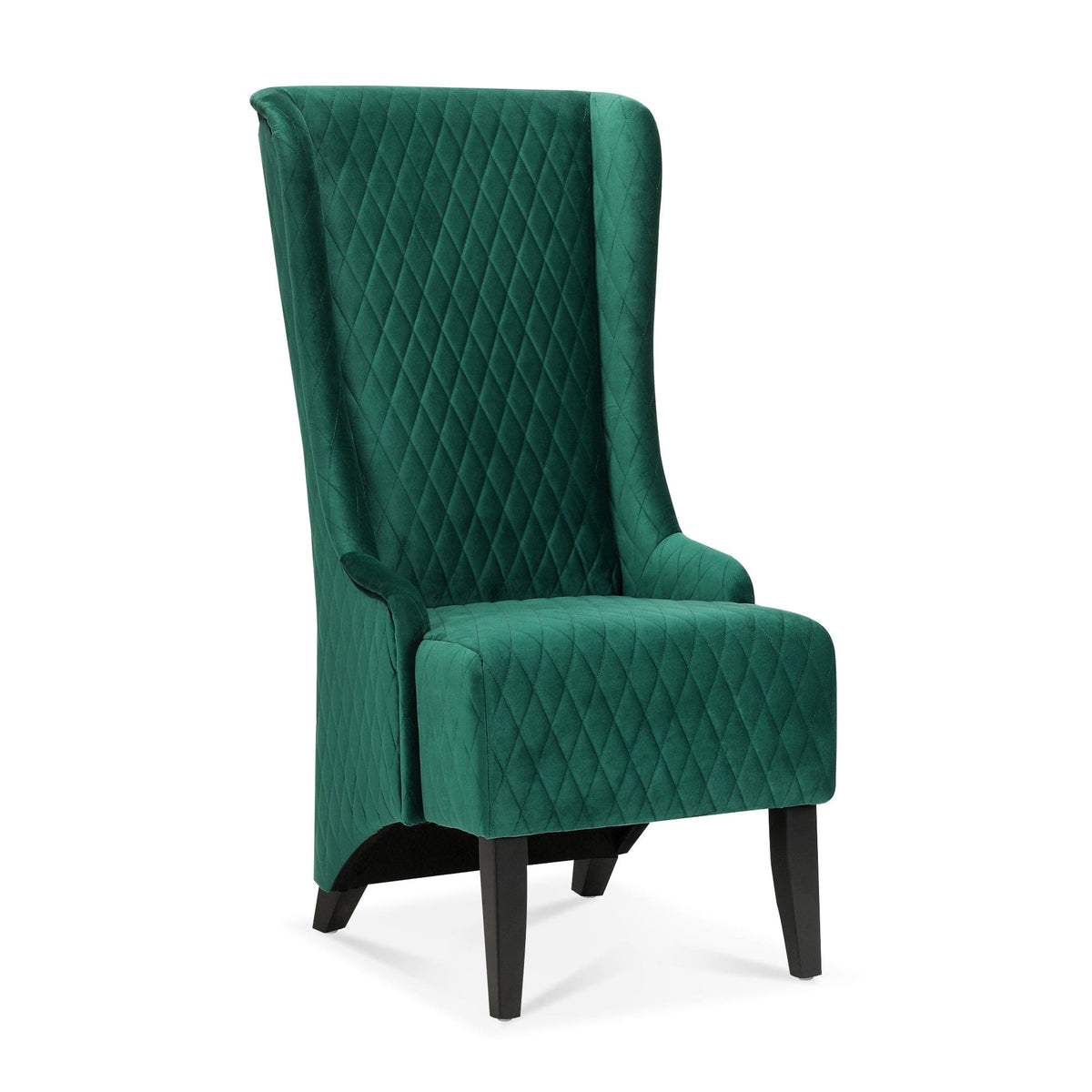 THE FURNITURE CO. Accent Chair Wide High-Back Velvet Accent Chair In Retro Green