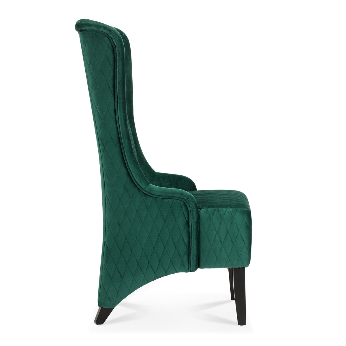 THE FURNITURE CO. Accent Chair Wide High-Back Velvet Accent Chair In Retro Green