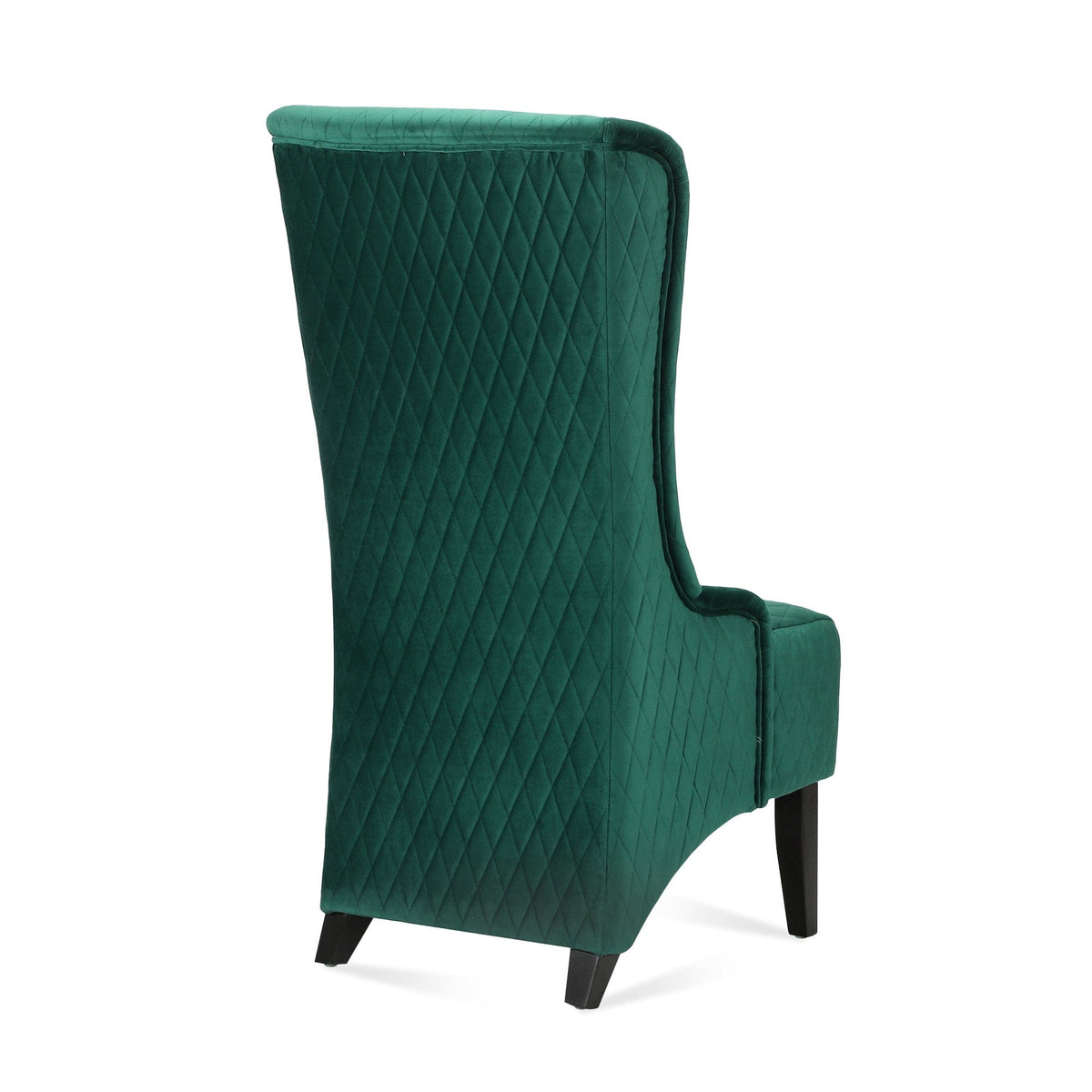 THE FURNITURE CO. Accent Chair Wide High-Back Velvet Accent Chair In Retro Green