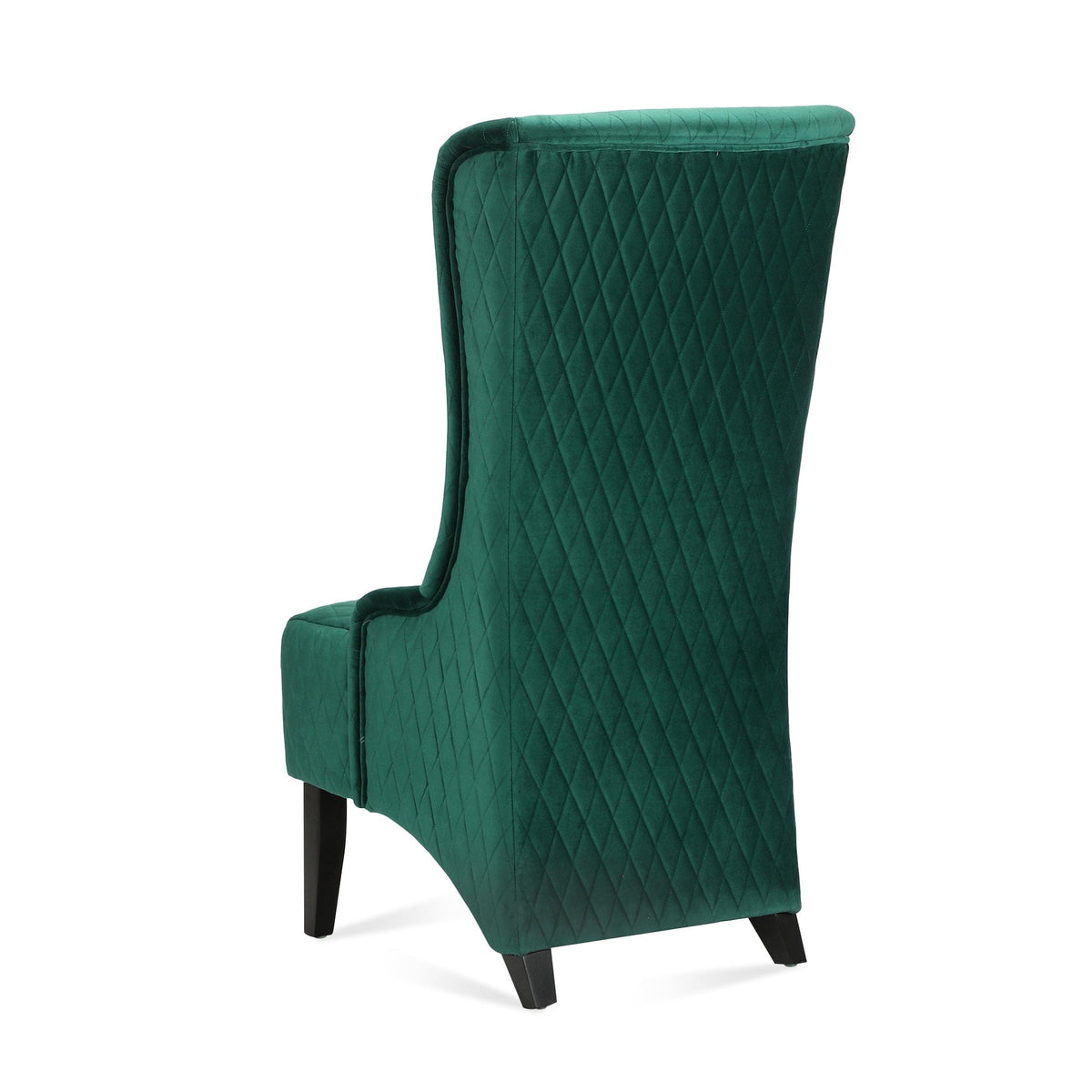 THE FURNITURE CO. Accent Chair Wide High-Back Velvet Accent Chair In Retro Green