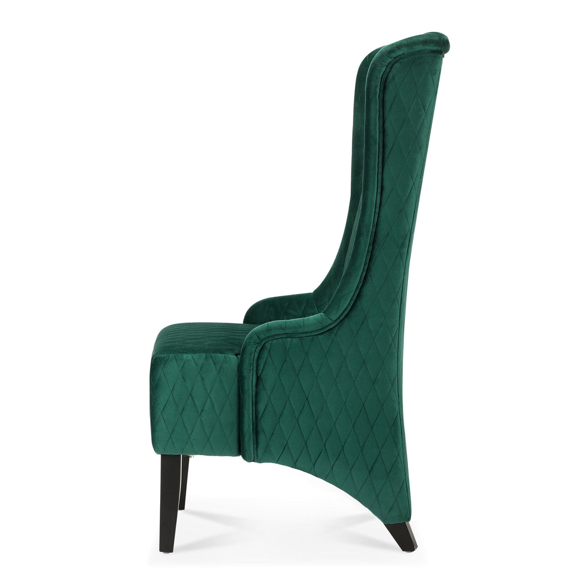 THE FURNITURE CO. Accent Chair Wide High-Back Velvet Accent Chair In Retro Green