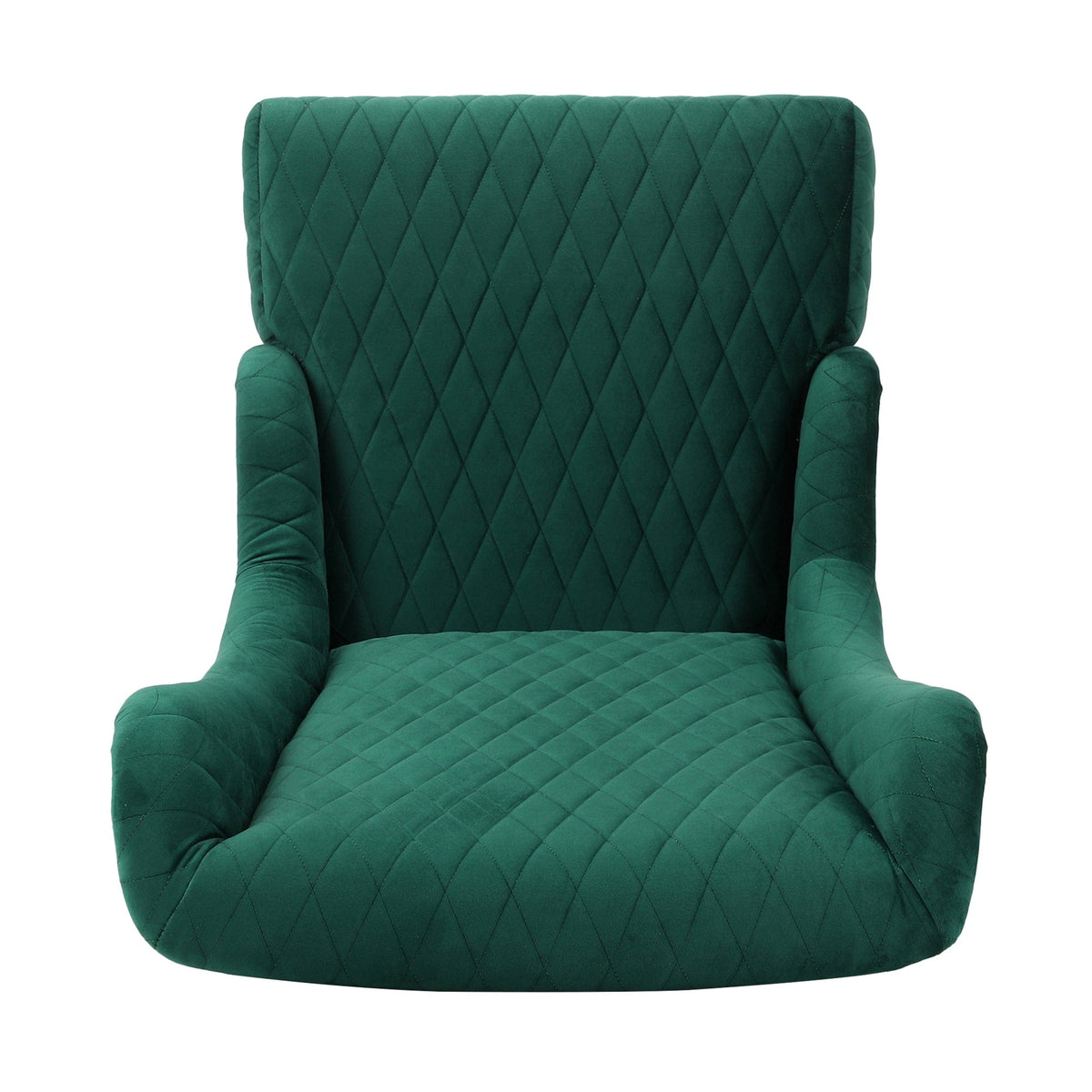THE FURNITURE CO. Accent Chair Wide High-Back Velvet Accent Chair In Retro Green