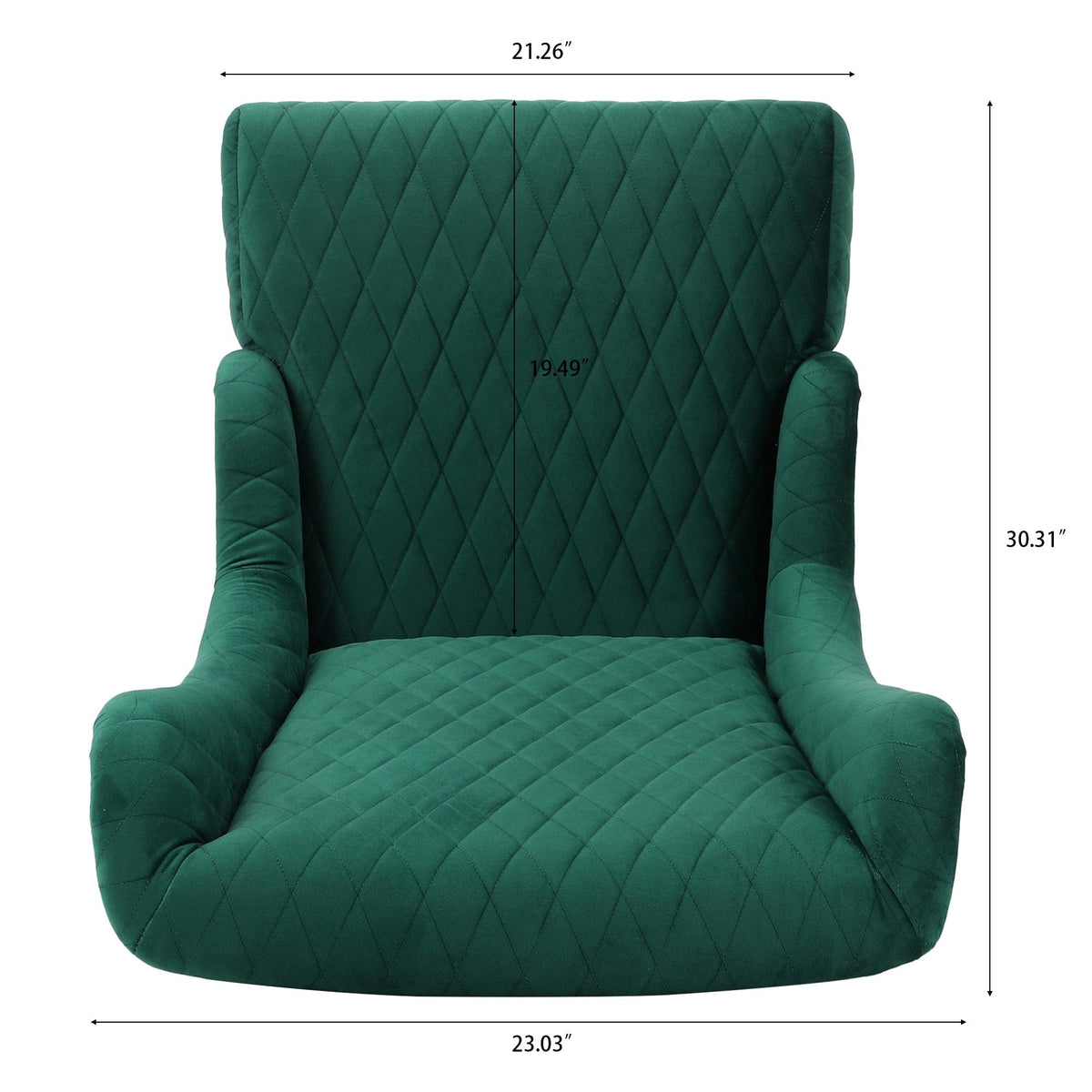 THE FURNITURE CO. Accent Chair Wide High-Back Velvet Accent Chair In Retro Green