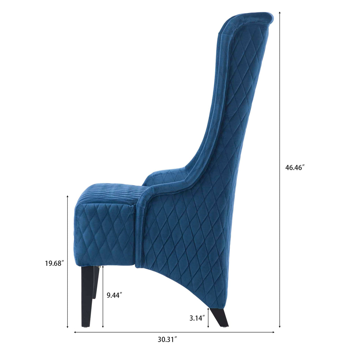THE FURNITURE CO. Accent Chair Wide High Wingback Velvet Accent Chair