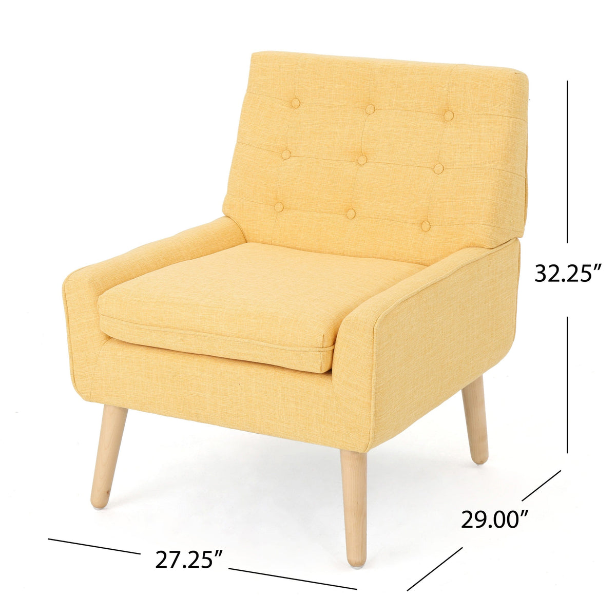 THE FURNITURE CO. Accent Chair Yellow Brooke Retro Club Chair