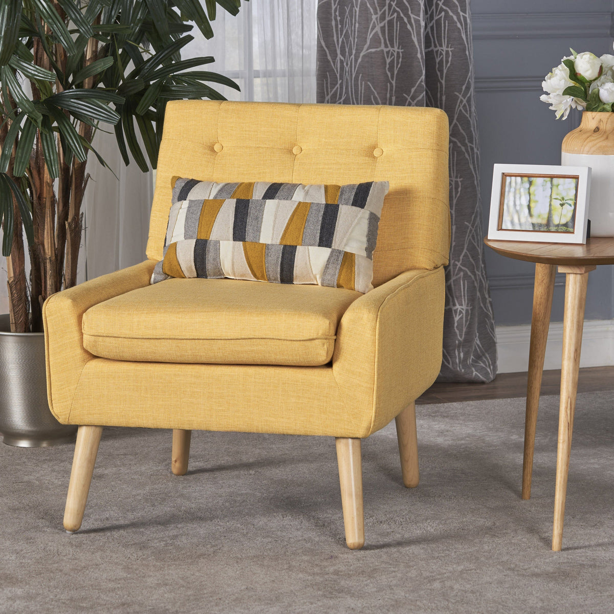 THE FURNITURE CO. Accent Chair Yellow Brooke Retro Club Chair