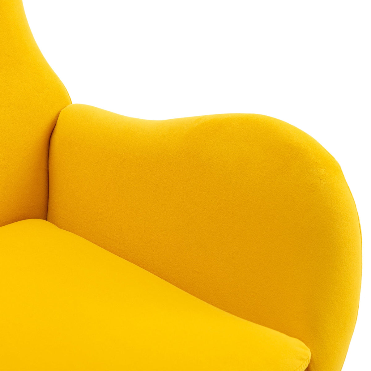 THE FURNITURE CO. Accent Chair Yellow Upholstered Rocking Chair With High Backrest And Armrests