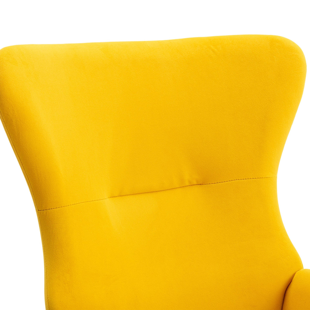 THE FURNITURE CO. Accent Chair Yellow Upholstered Rocking Chair With High Backrest And Armrests
