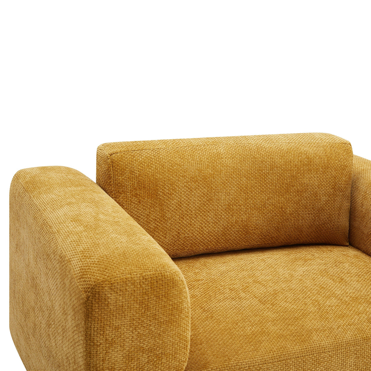 THE FURNITURE CO. Accent Chair Yellow Woven Velvet Oversized Armchair