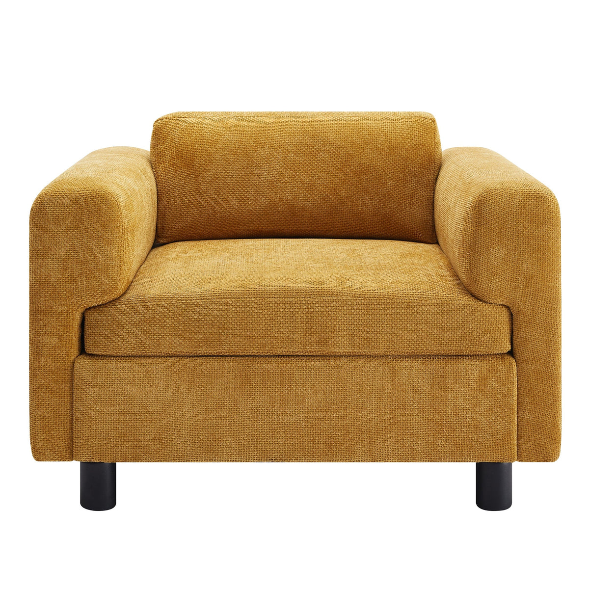 THE FURNITURE CO. Accent Chair Yellow Woven Velvet Oversized Armchair